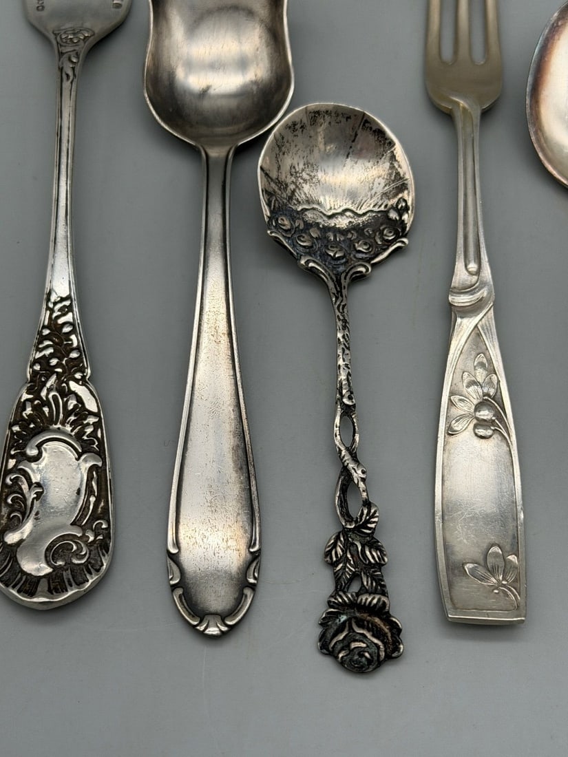 (7) .800 & .900 Silver Flatware Utensils - 4