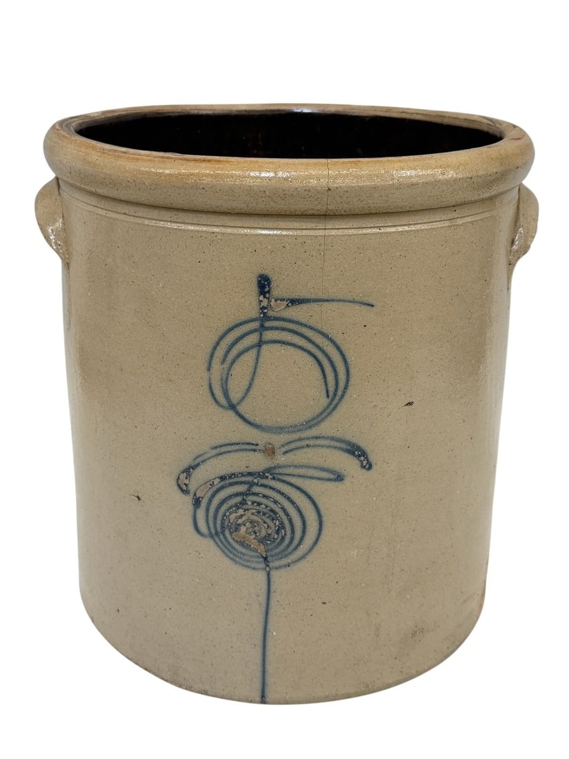 2 Gallon Bee Sting Salt Glaze Crock Cobalt Decoration (1 of 5)