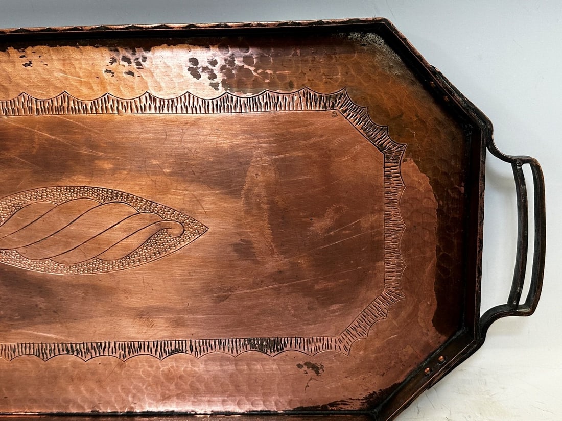 2 Handled Copper Serving Tray - 3