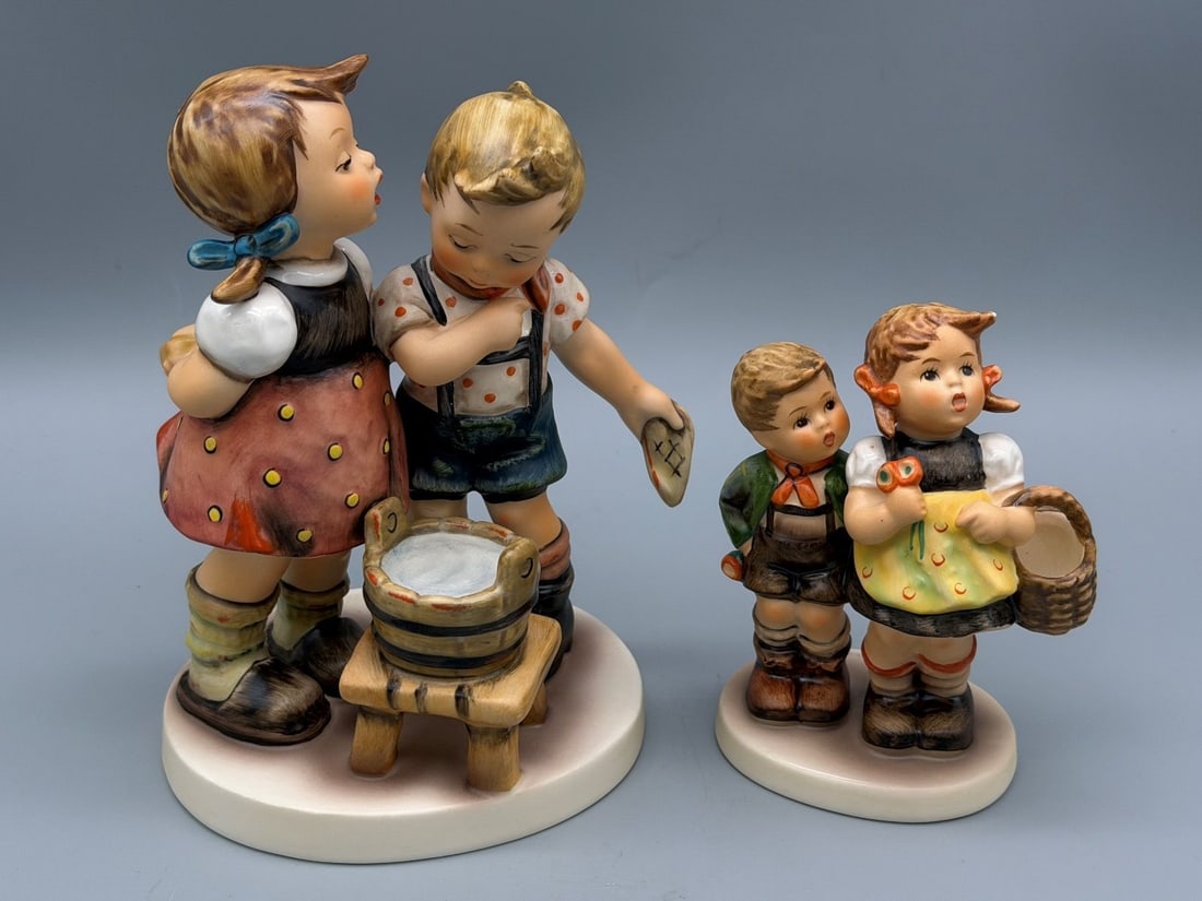 (2) Hummels: Bath Time, To Market: (2) Hummels: Bath Time, To Market: