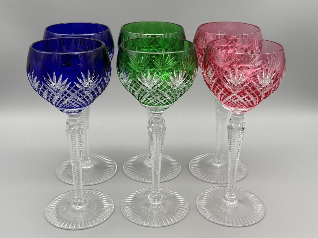 Rexxford Cut to Clear Colored Wine Glasses: Rexxford Cut to Clear Colored Wine Glasses: Includes 2 each of blue, green, red.