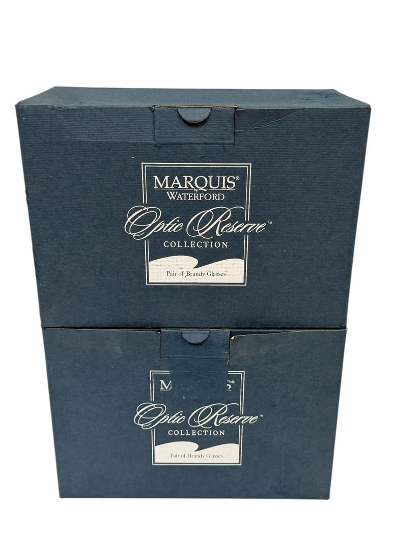 (2) Boxes Waterford Marquis Crystal Brandy Glasses: (2) Boxes Waterford Crystal Brandy Glasses: Each box has 2 glasses.