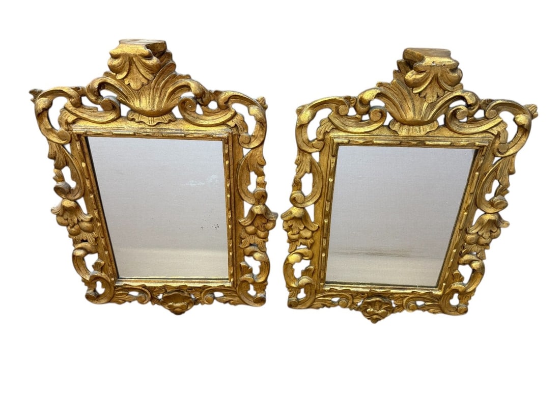 Pair of Gesso Framed Mirrors (1 of 2)