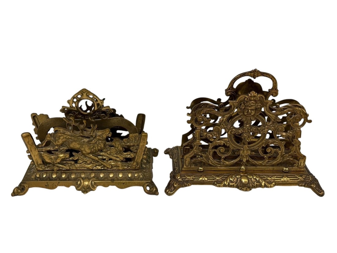 (2) Brass Letter/Napkin Holders (1 of 8)