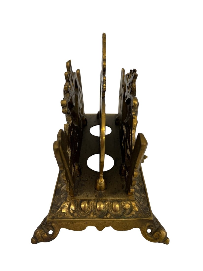 (2) Brass Letter/Napkin Holders - 3