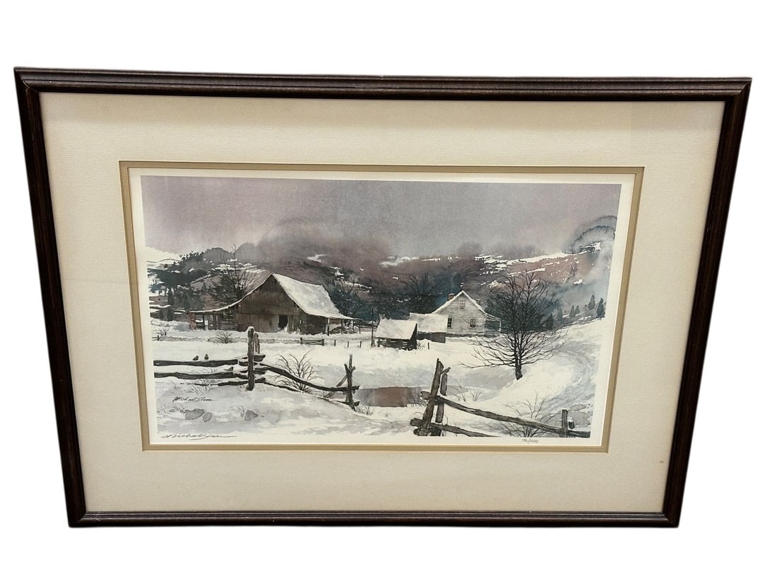 Michael Sloan Lithograph "Foothills": Michael Sloan Lithograph "Foothills": Matted and framed numbered 796/1000, measuring 23.75 x 36.25".