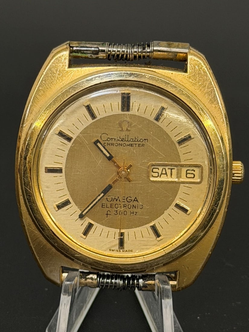 14k Gold Filled Omega Constellation Chronometer Electric Wrist Watch (1 of 4)
