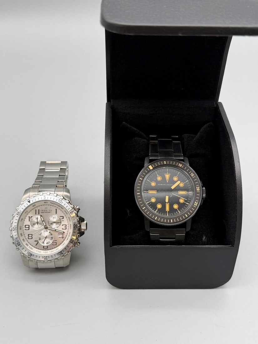 (2) Wrist Watches: Invicta, Armani Exchange (1 of 3)