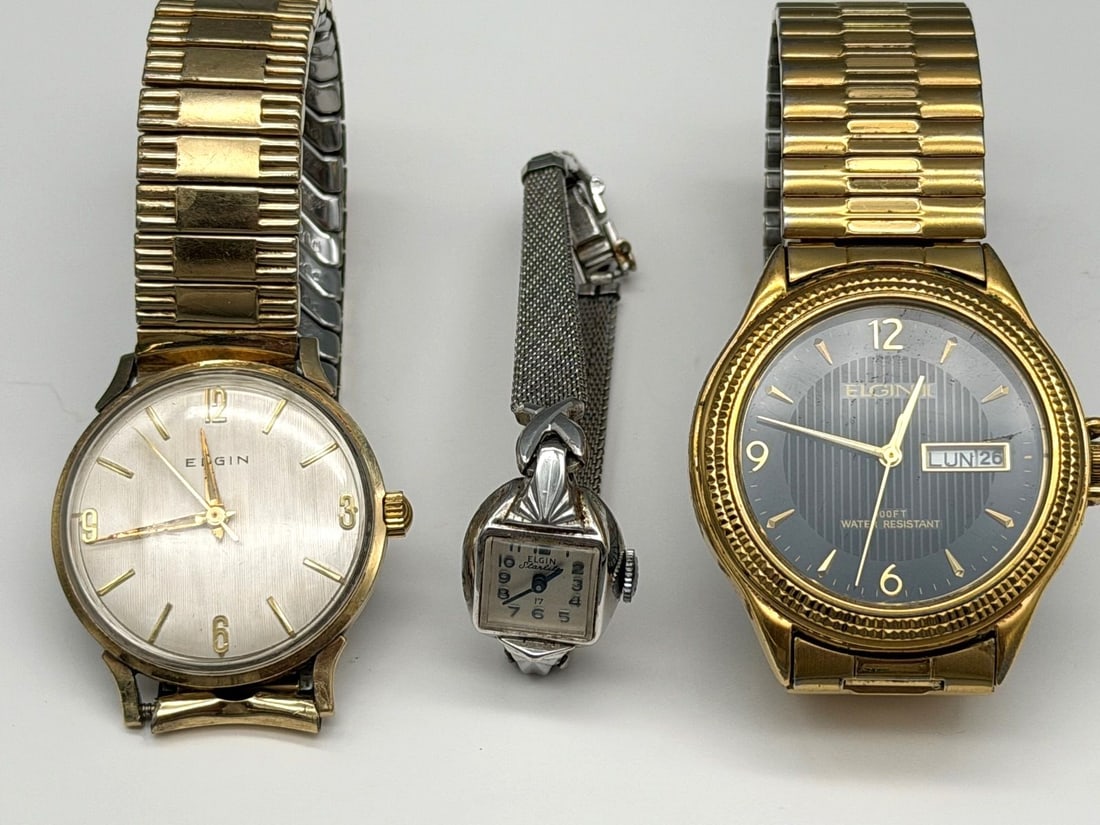 (3) Elgin Wrist Watches (1 of 4)
