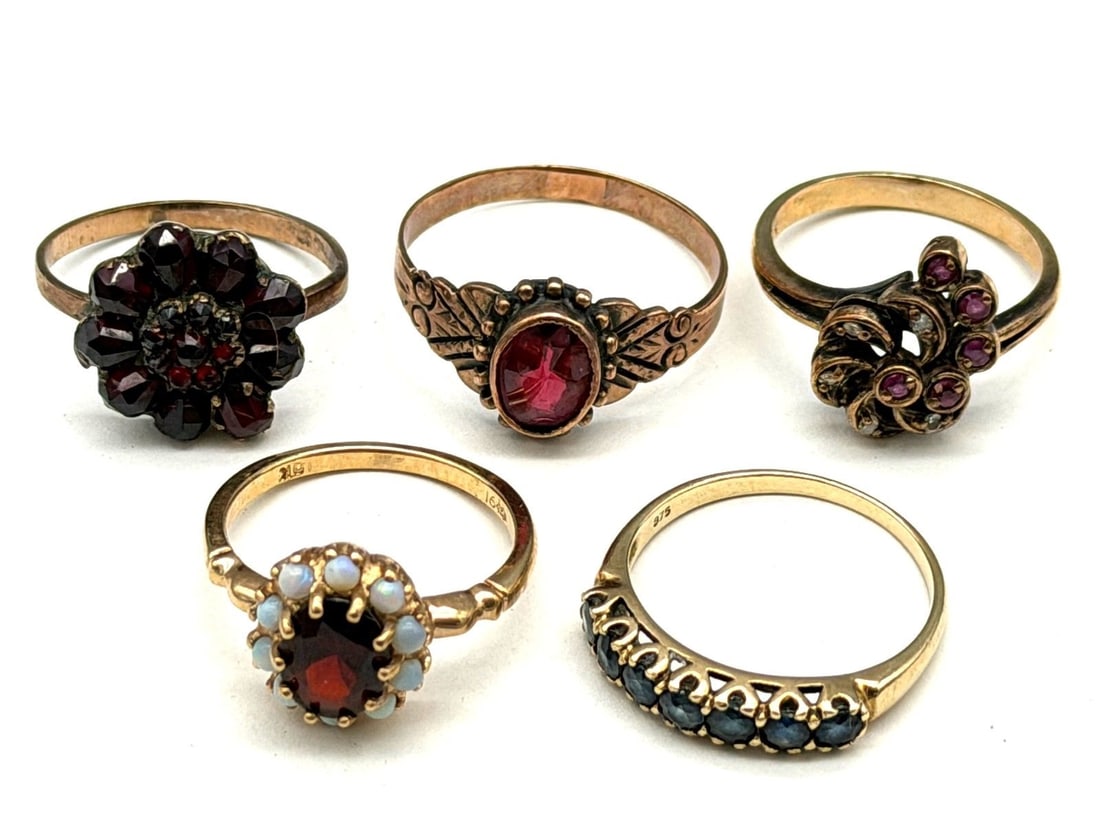(5) 10k Gold Rings With Gemstones (1 of 6)