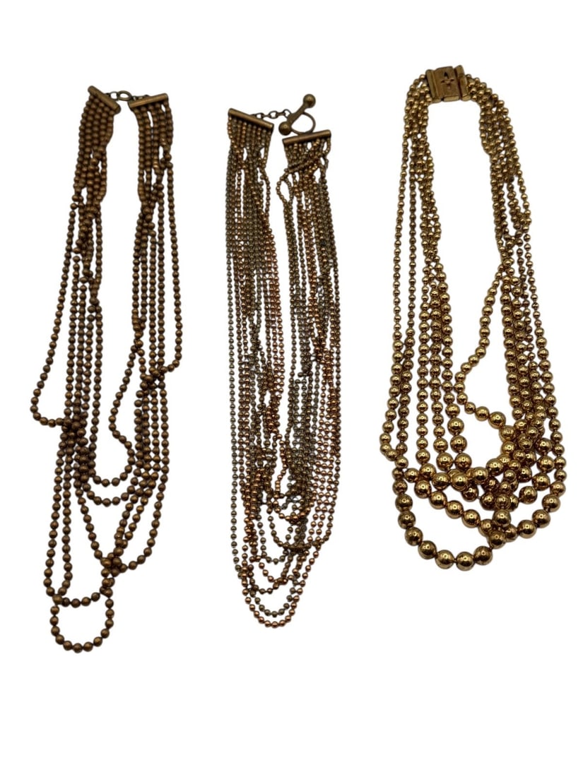 (3) Multi Chain Choker Necklaces