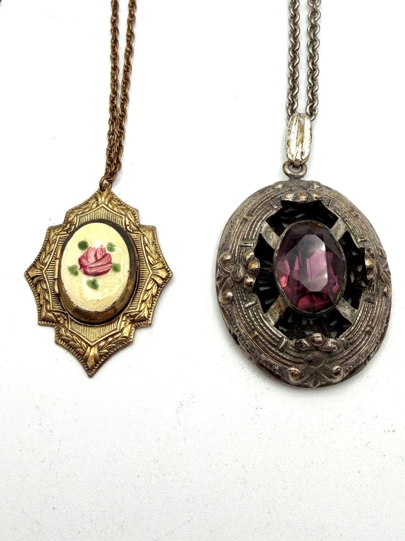 (6) Fancy Vintage Drop Dangle Pendants on Chains - 3