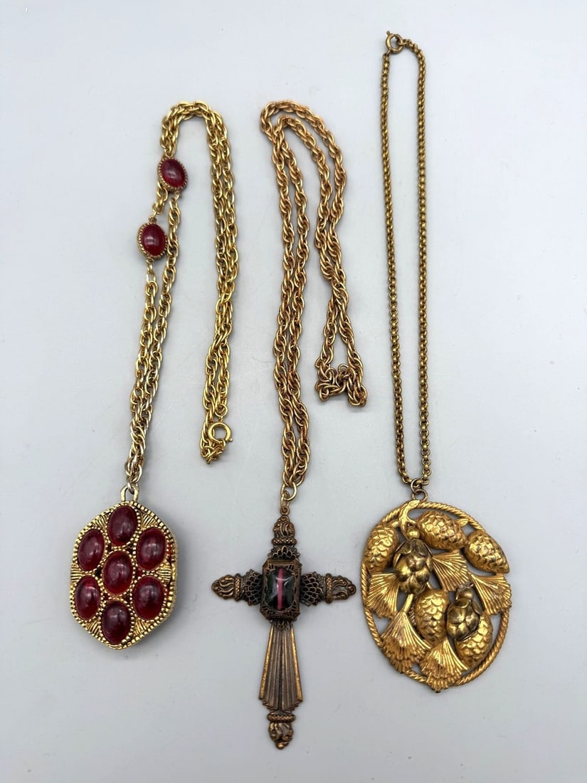 (3) Fancy Chunky Statement Costume Necklaces (1 of 4)