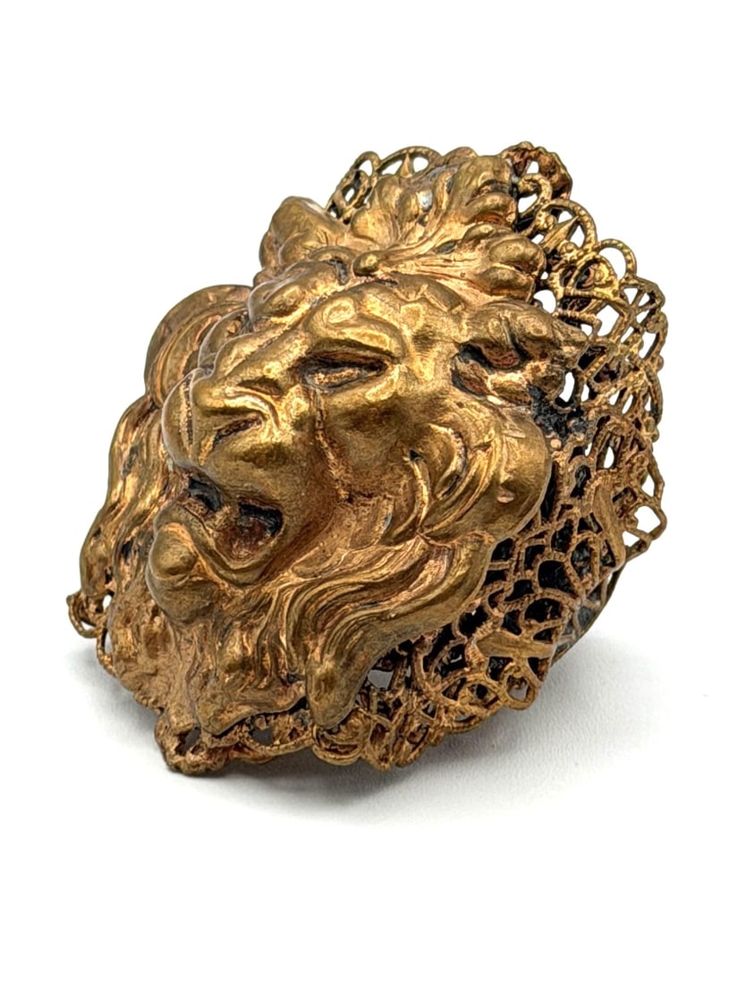 Large Chunky Lion Head Statement Ring (1 of 4)