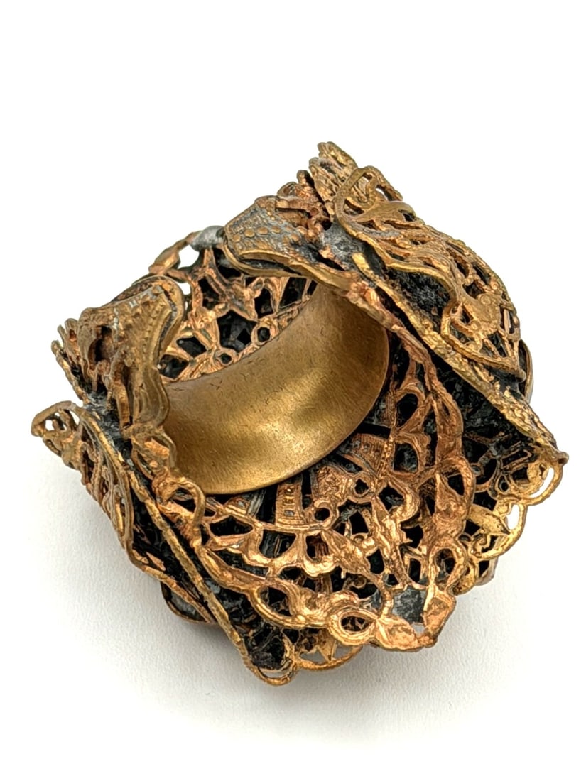 Large Chunky Lion Head Statement Ring - 3