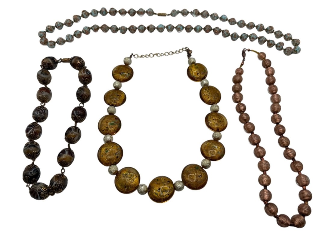 (4) Vintage Glass Bead Necklaces (1 of 5)