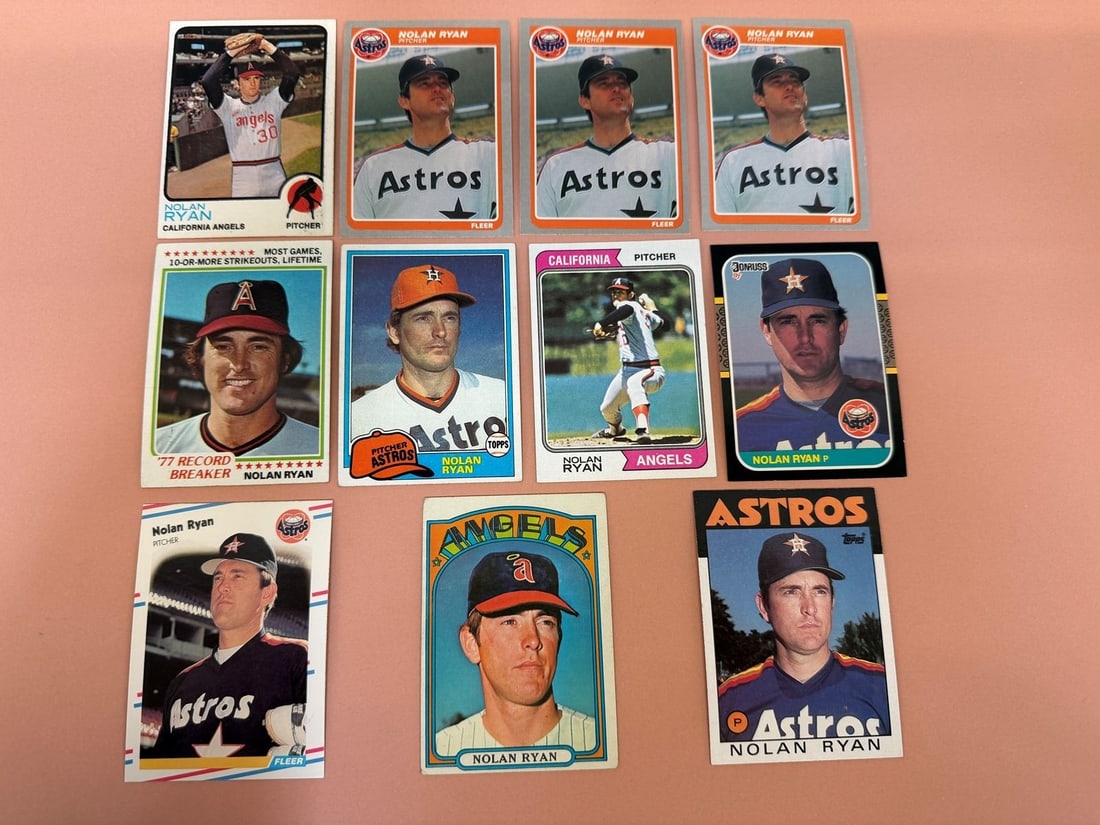 (11) Nolan Ryan Baseball Cards; 1972 Topps #595 (1 of 7)