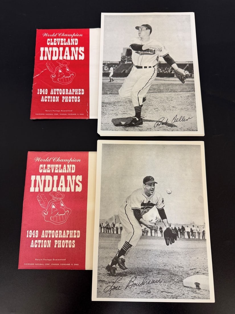 (2) 1949 Cleveland Indians Complete Picture Packs With Envelopes: (2) 1949 Cleveland Indians Complete Picture Packs With Envelopes