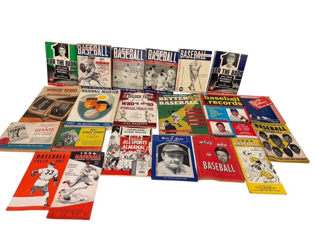 Group of Early 1940's and '50's Baseball Guides, Records, Handbooks and Schedules (1 of 6)