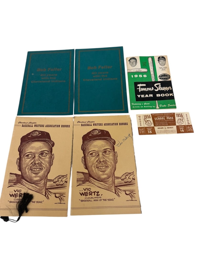 Early Baseball Ephemera: Signed Bob Feller, Famous Sluggers, Baseball Writers Signed Program (1 of 7)