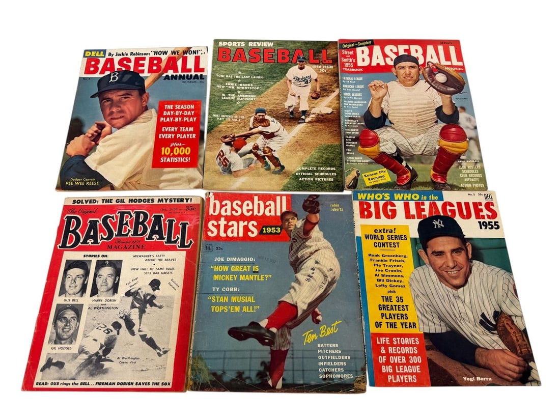 (6) 1950's Baseball Magazines (1 of 1)