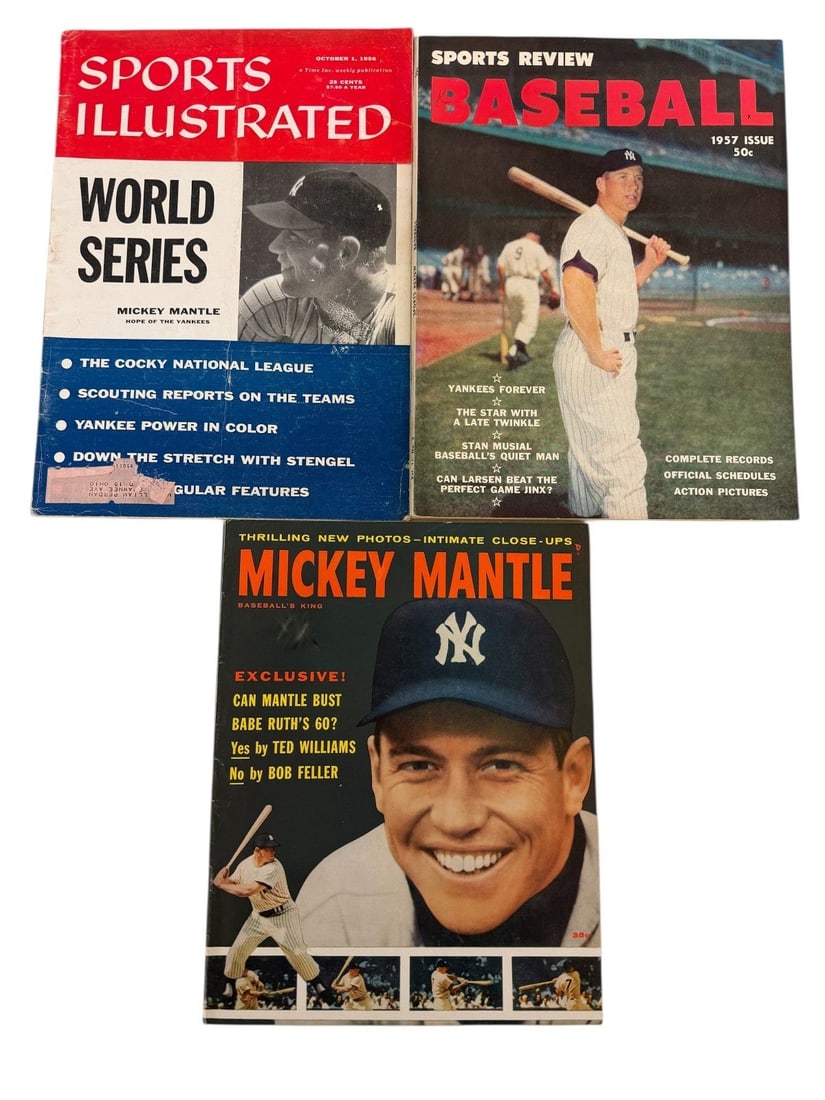 (3) Magazines Featuring Mickey Mantle From the 1950's (1 of 1)