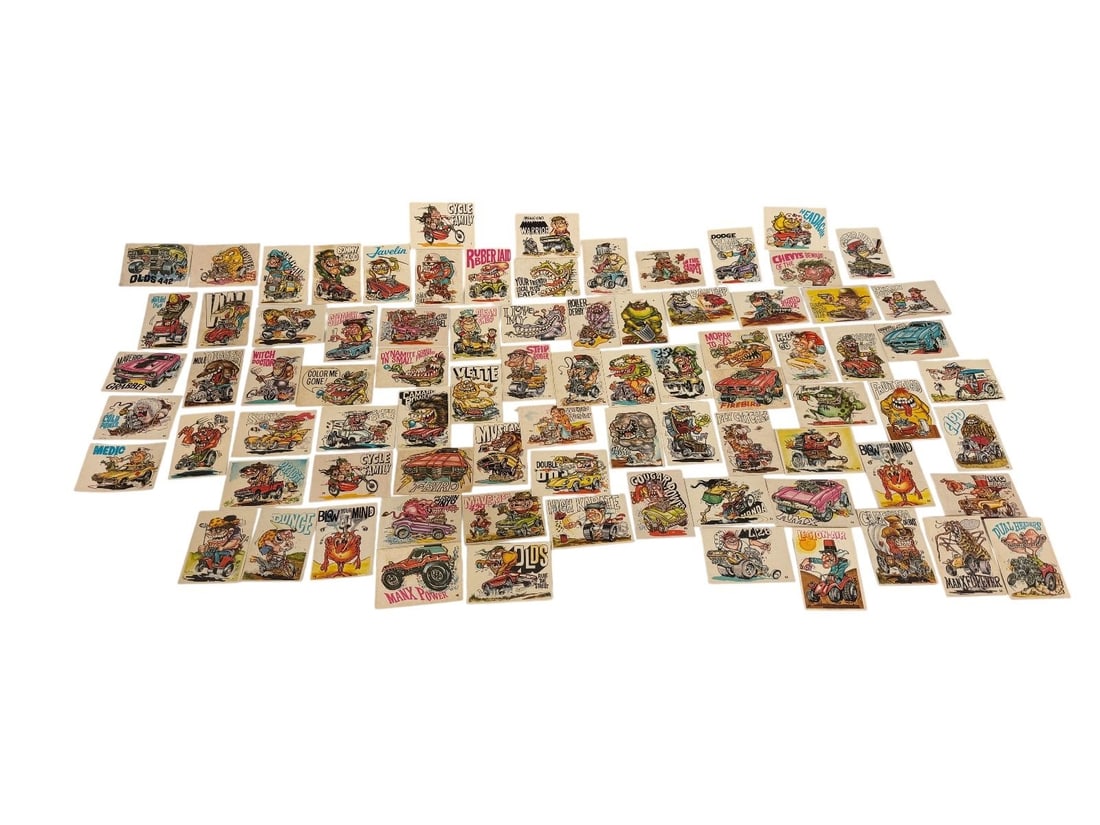 Group of 1970 Donruss "Odder Odd Rods" Trading Cards: Group of 1970 Donruss "Odder Odd Rods" Trading Cards: Total number of cards is 82.