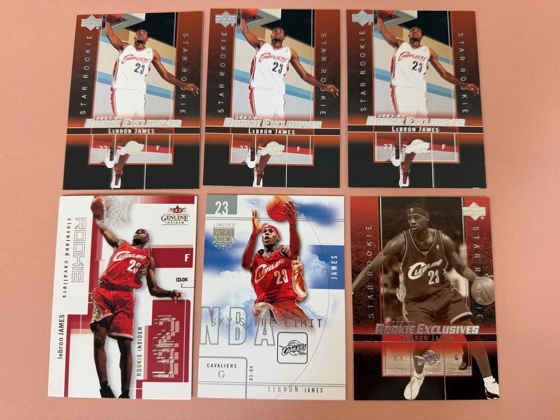 (6) Lebron James Rookie Cards (1 of 13)