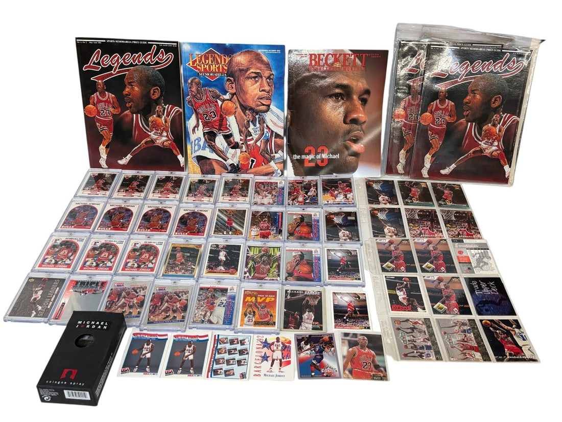 Large Group of Michael Jordan Memorabilia Including (50) Cards, Magazines, Cologne (1 of 10)