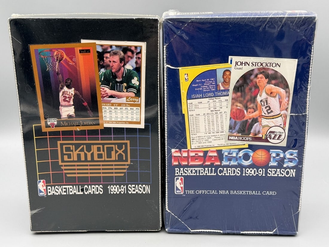 1990-91 NBA Hoops, 1991 Skybox Basketball Cards Both Sealed Factory Boxes (1 of 1)