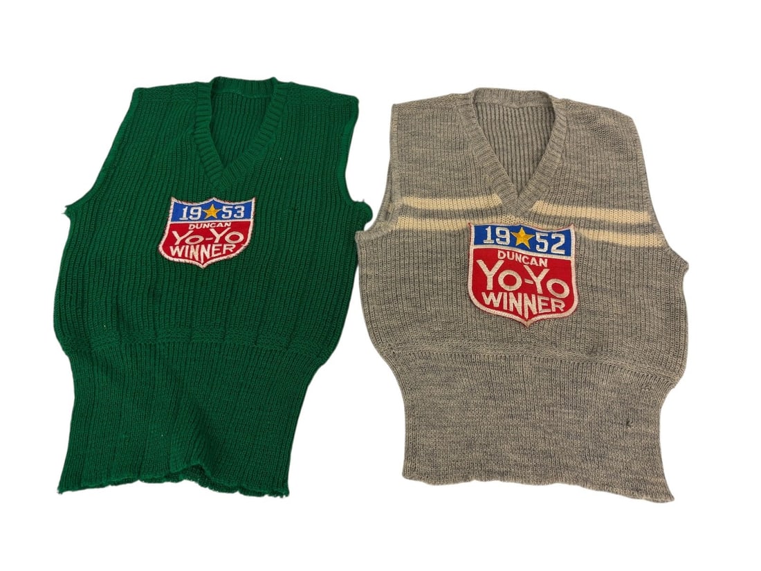 (2) 1952, 1953 YoYo Duncan Winner Patches on Vests: (2) 1952, 1953 YoYo Duncan Winner Patches on Vests: