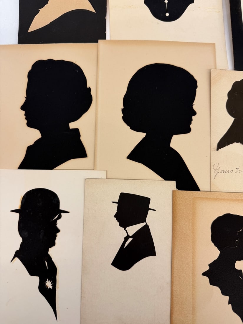 (58) Unsigned Hand Cut Silhouettes (4) Framed - 2