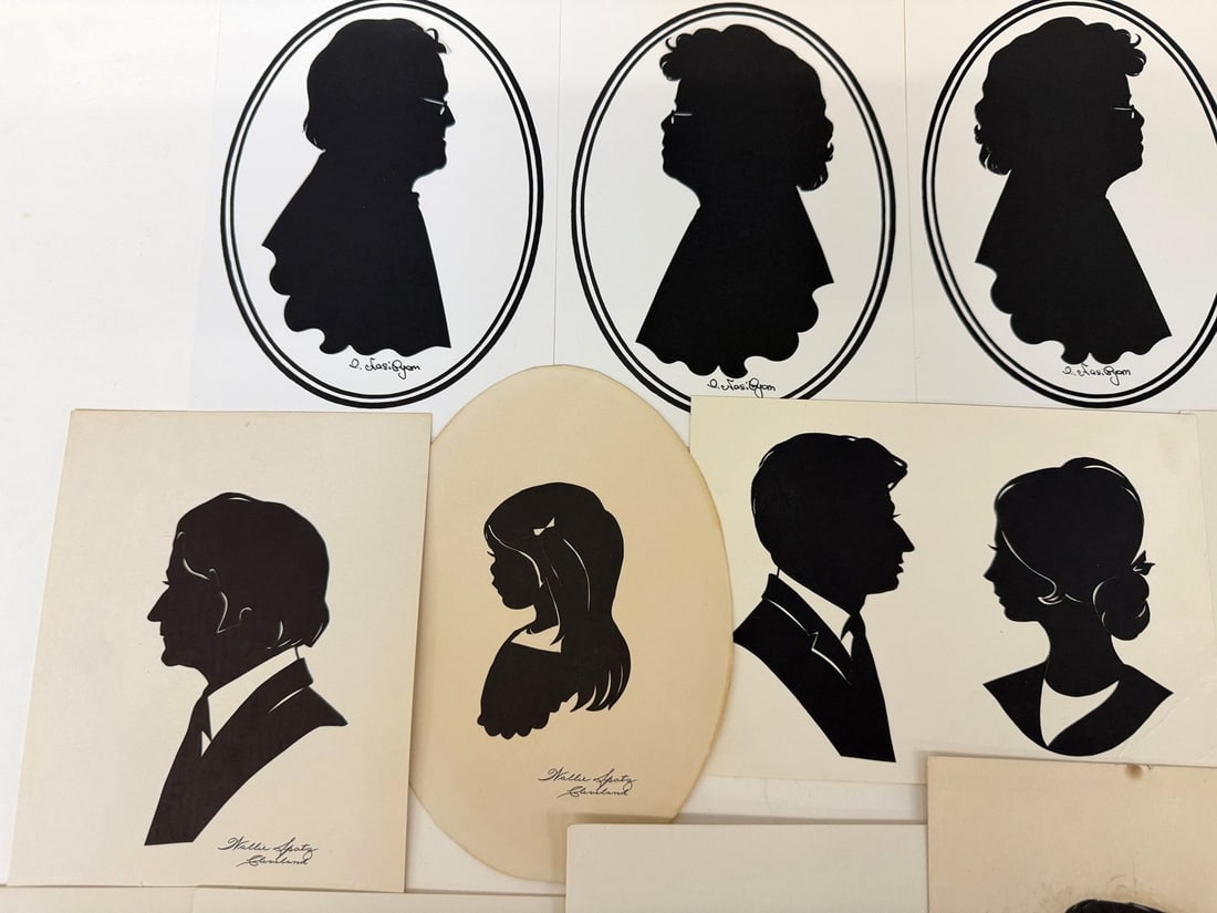 (37) Hand Cut Signed Silhouettes - 2