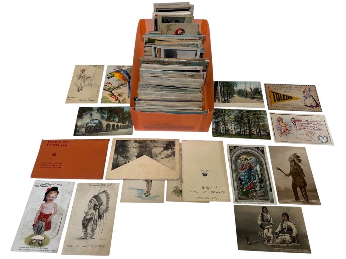 400+ Turn of the Century Post Cards; Native American, Holiday, State and City Views: 400+ Turn of the Century Post Cards; Native American, Holiday, State and City Views: Includes borders, borderless, hand painted, white border.