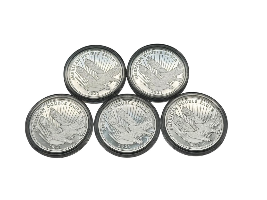 Group of (5) 2021 $2 Cook Islands Silver American Double Eagles (1 of 2)