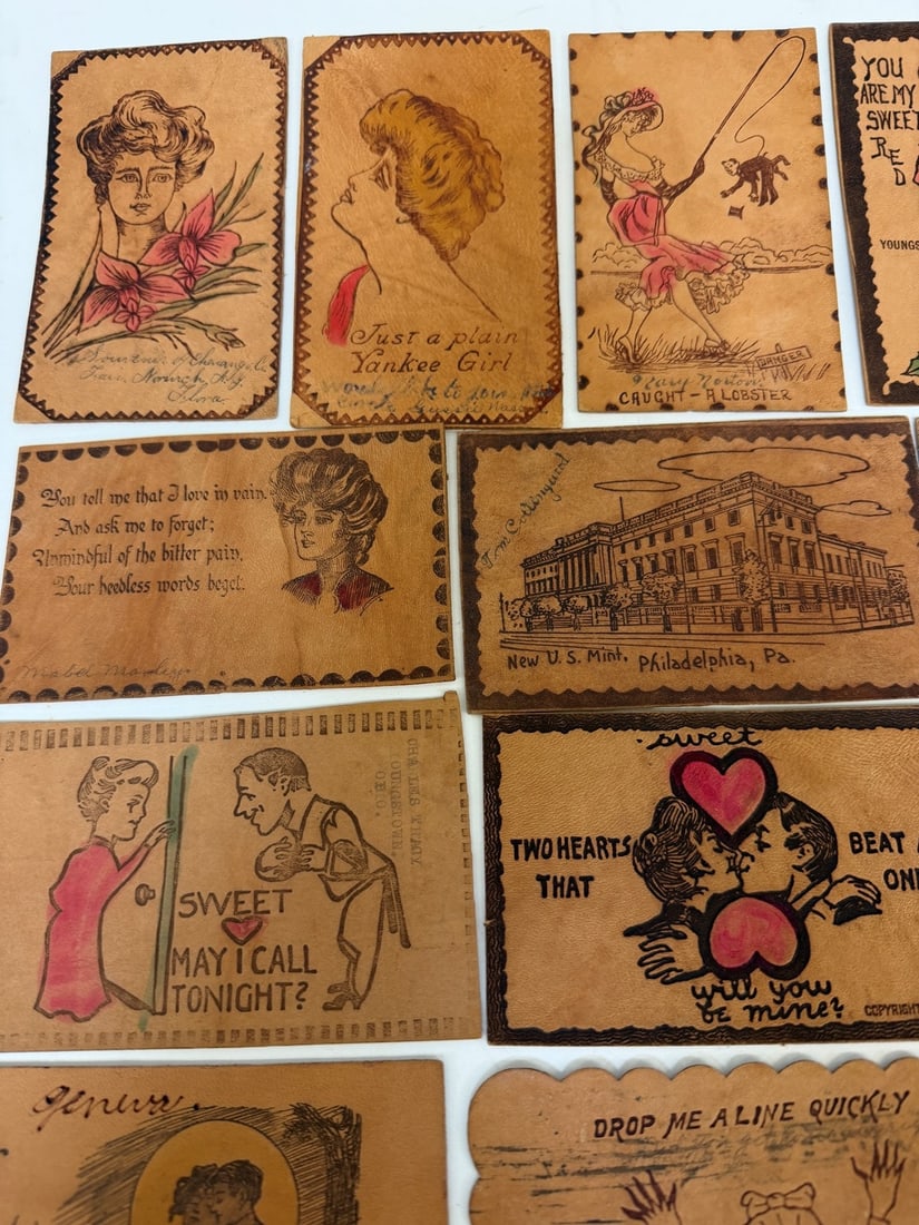 (33) Leather Postcards - 2