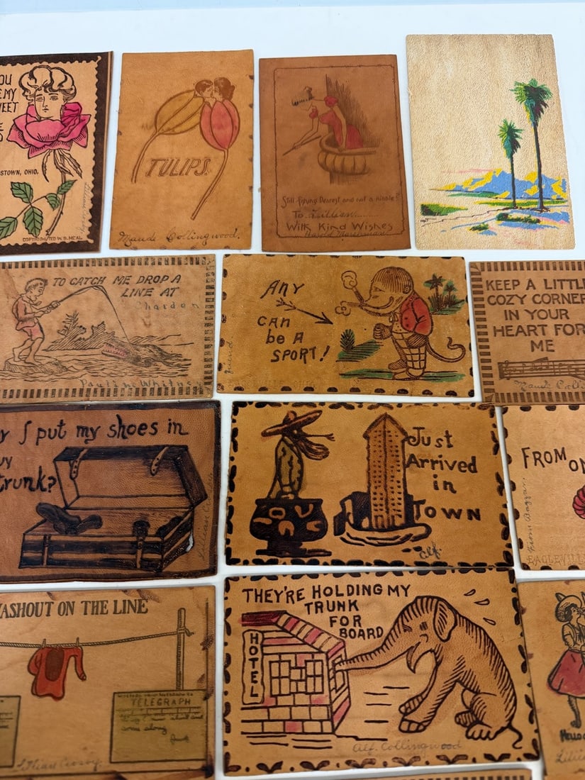 (33) Leather Postcards - 3