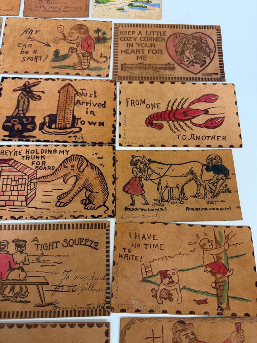 (33) Leather Postcards - 4