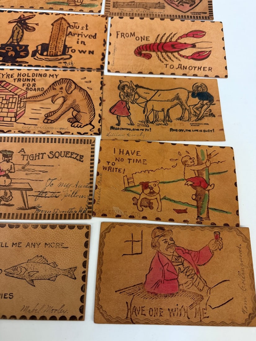 (33) Leather Postcards - 5