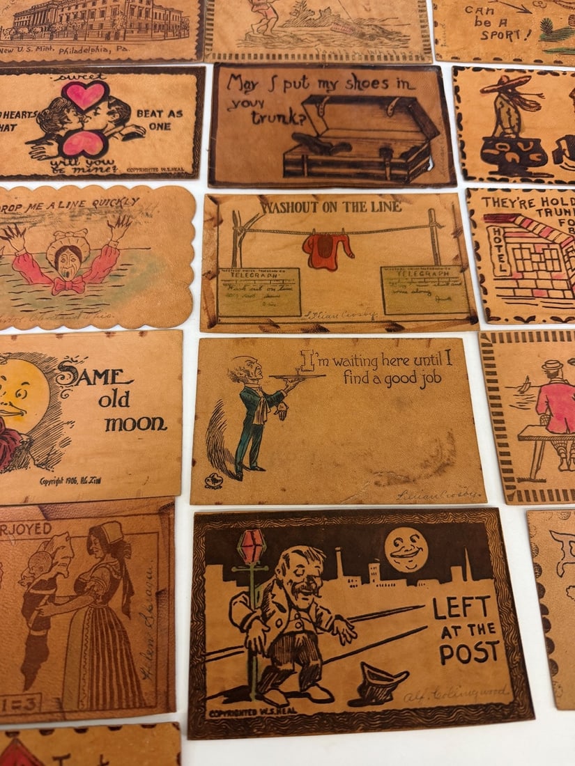 (33) Leather Postcards - 6