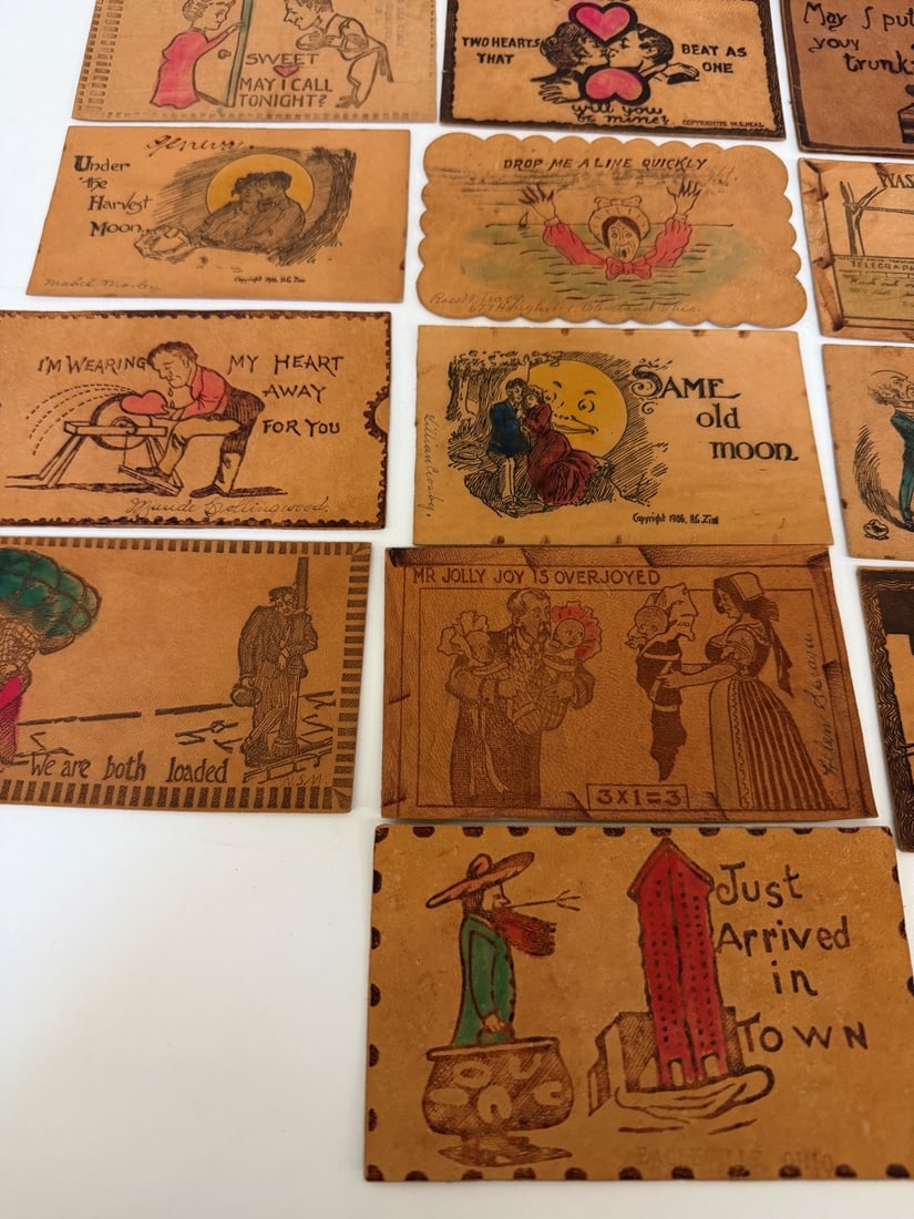 (33) Leather Postcards - 7
