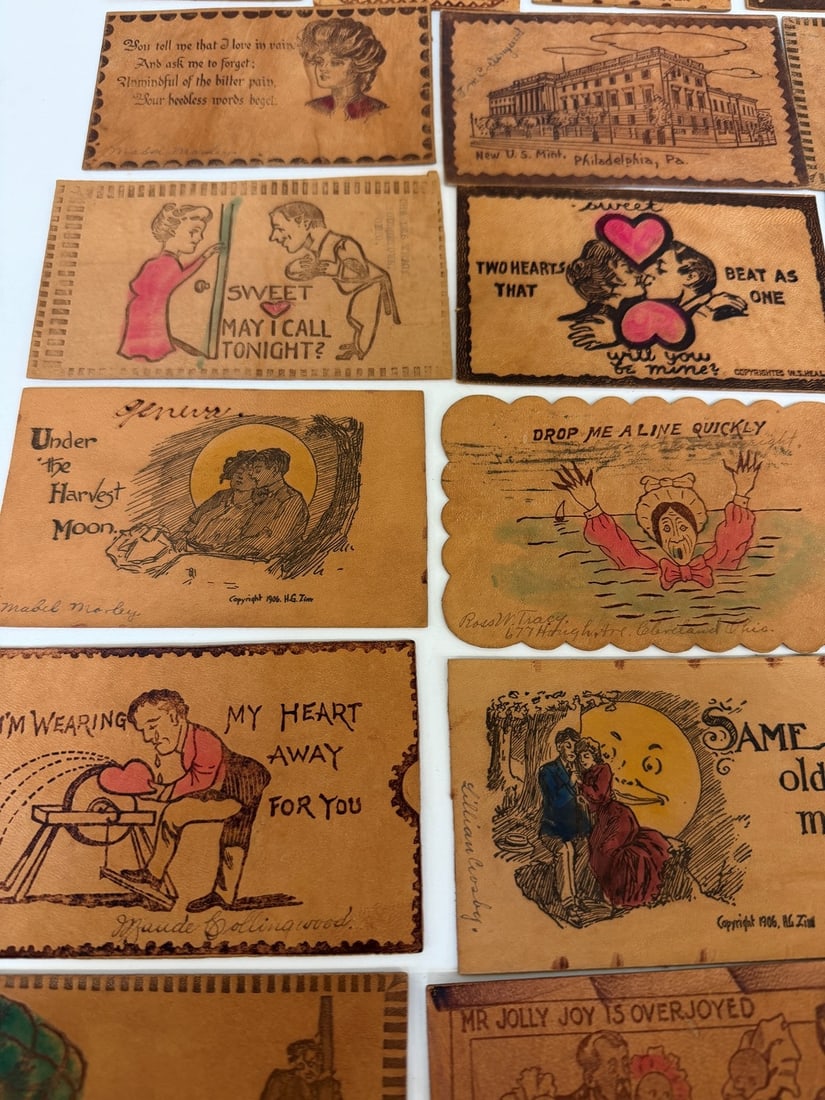 (33) Leather Postcards - 8