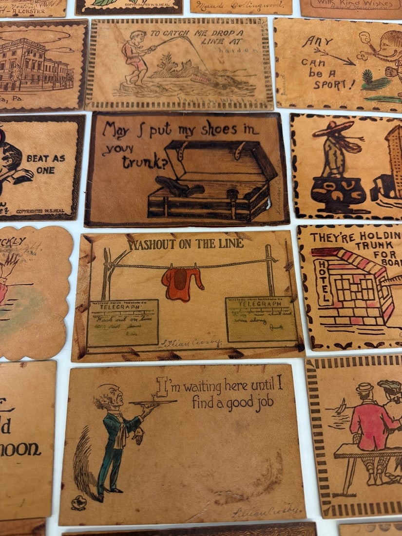(33) Leather Postcards - 9