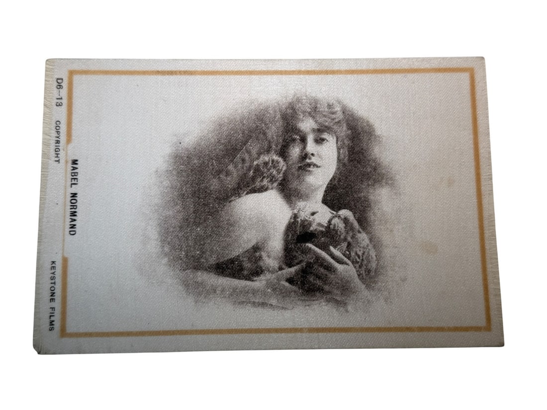Full Silk Postcard of Mabel Normand Keystone Films (1 of 2)