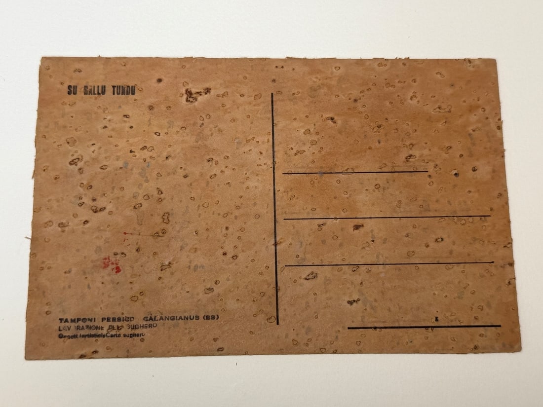 Hand Painted Cork Signed Postcard - 2