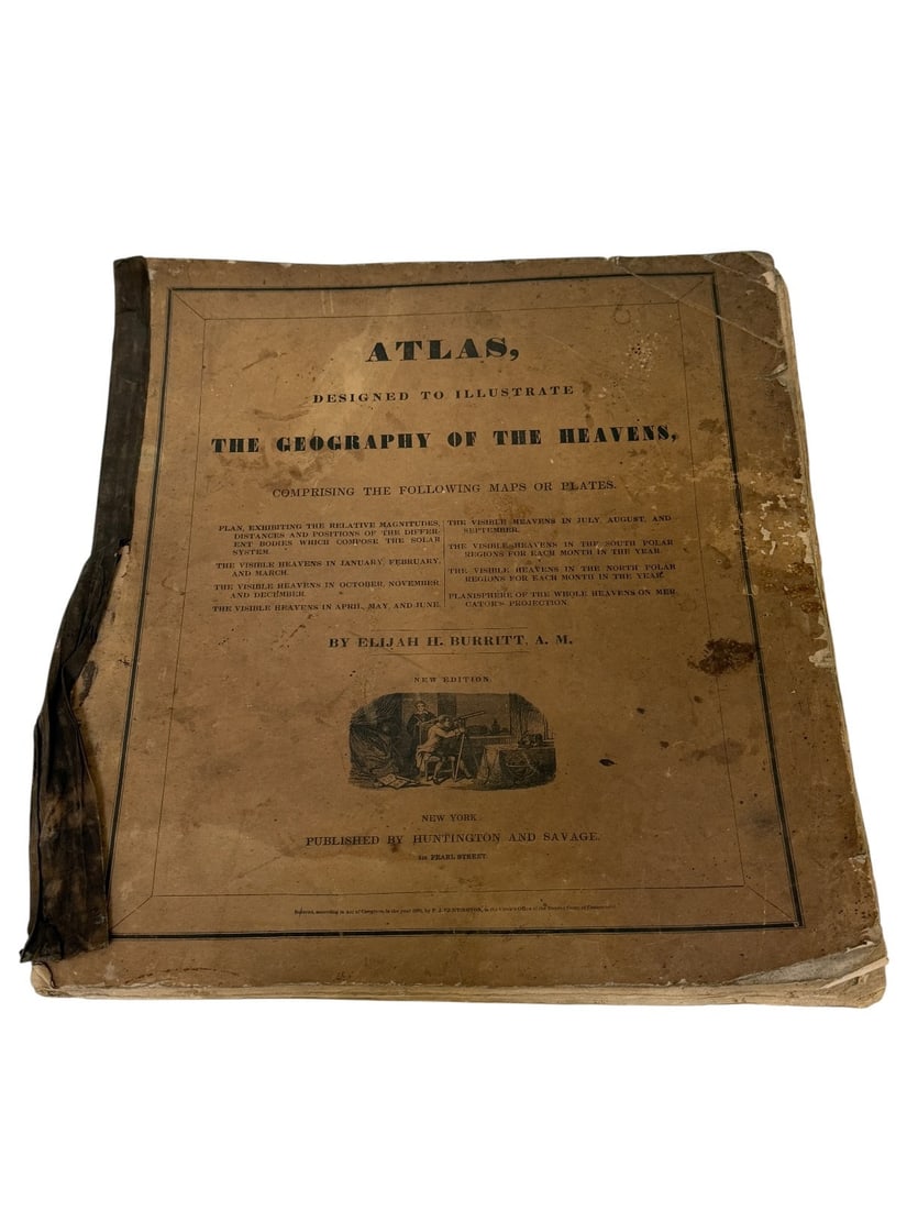1835 Rare Astronomy Atlas Illustrate the Geography of the Heaven's Huntington and Savage. (1 of 12)