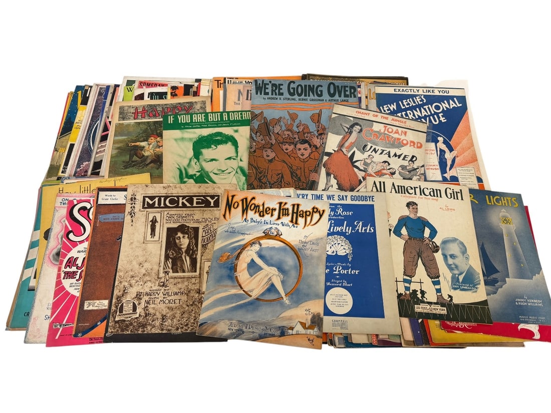 (254) Pieces Vintage Sheet Music with Great Cover Art: (254) Pieces Vintage Sheet Music with Great Cover Art: Includes Cole Porter, Sinatra, Al Jolson and so many others.
