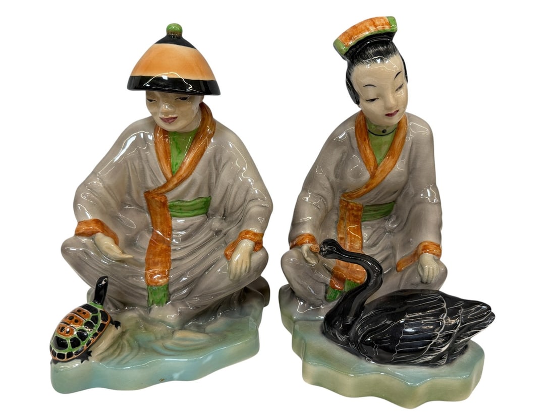 Pair Goldscheider Chinese Wonderland Porcelain Figurines by Katharine Waldren (1 of 5)