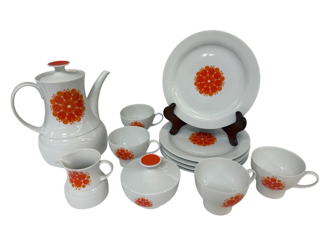 Thomas Germany Luncheon Tea Set Pinwheel Orange (1 of 5)