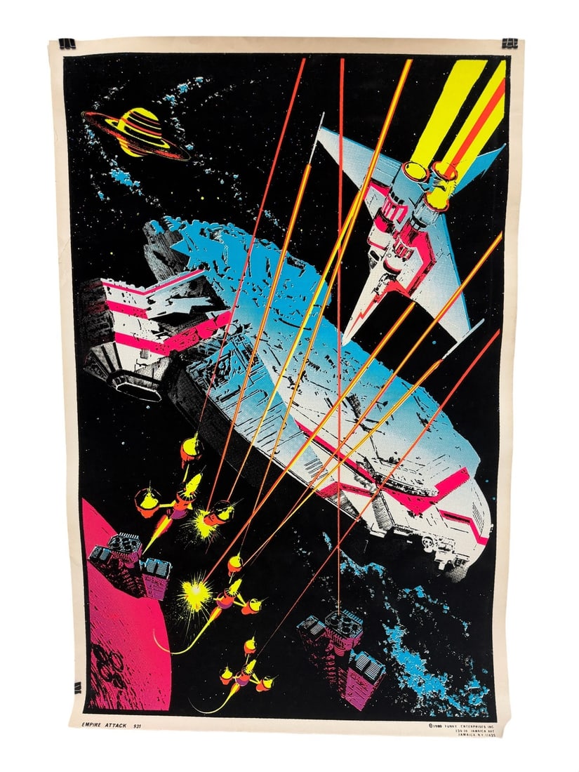 1980 Funky Enterprises Poster "Empire Attack" Blacklight (1 of 5)